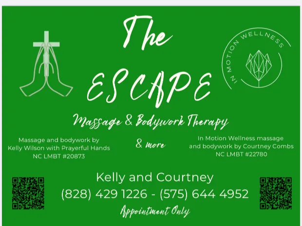 The Escape with massage and bodywork therapy and more.  With Kelly and Courtney 