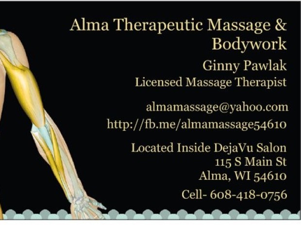 Book a massage with Alma Therapeutic Massage & Bodywork | Alma WI 54610